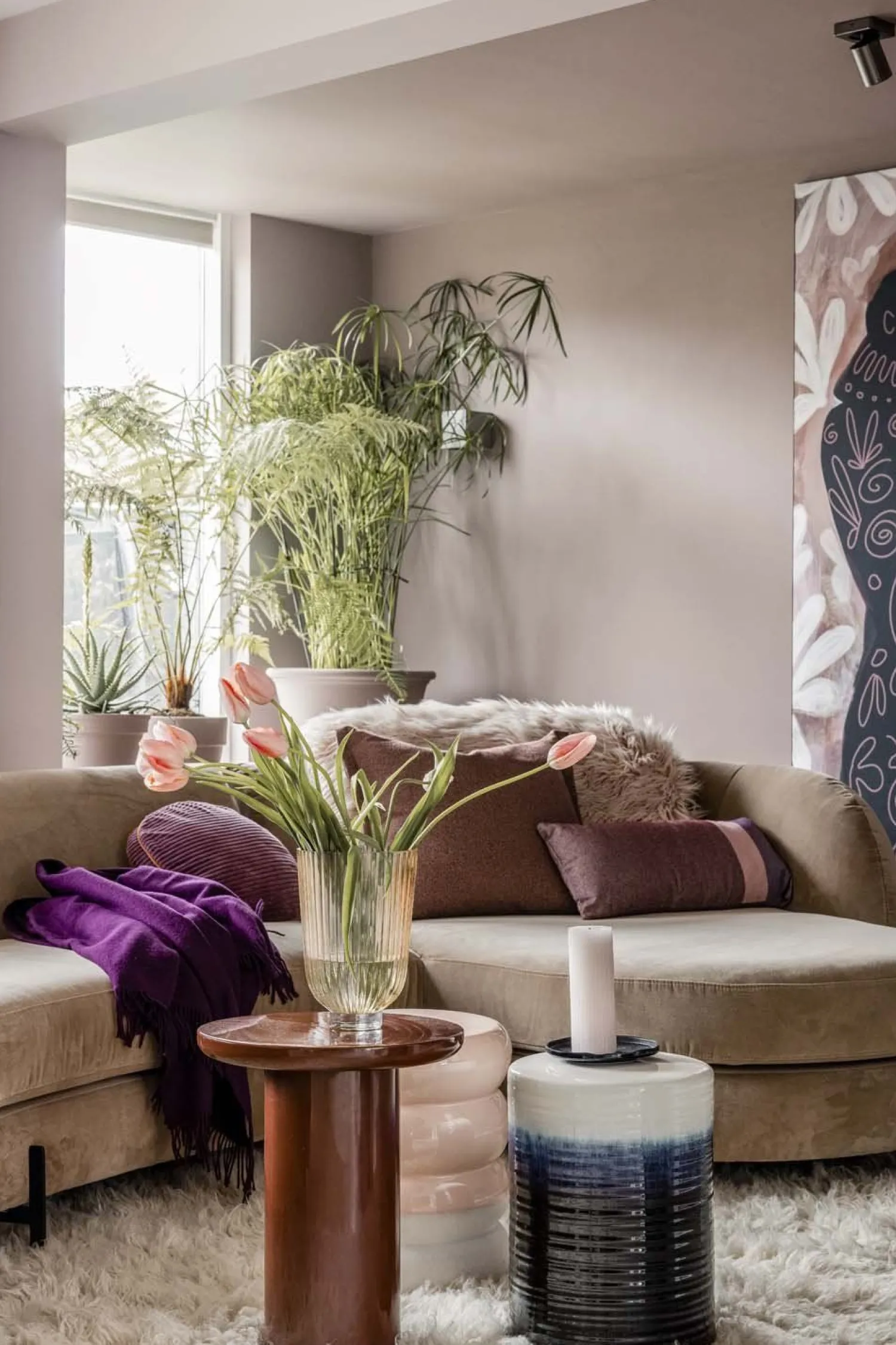 Ronde Bijzettafels-POLSPOTTEN Lager Kruk Dark Blue