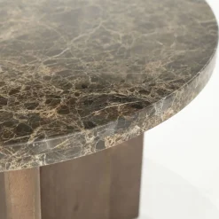 Marmeren Salontafels|Ronde Salontafels-Eleonora Lando Salontafel Bruin