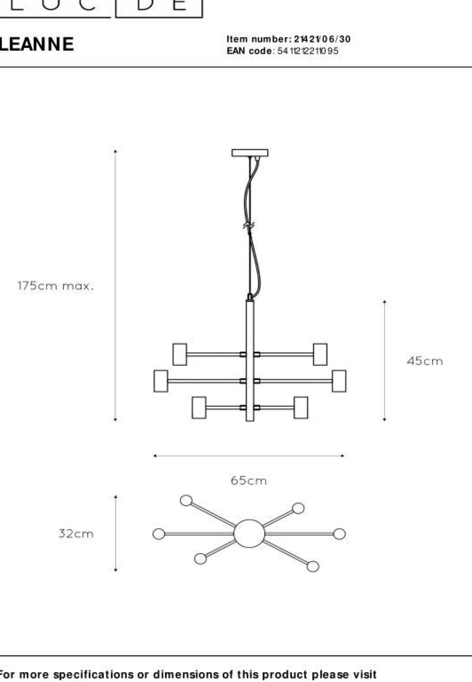 Hanglampen|Hanglampen-Lucide Leanne Hanglamp Zwart