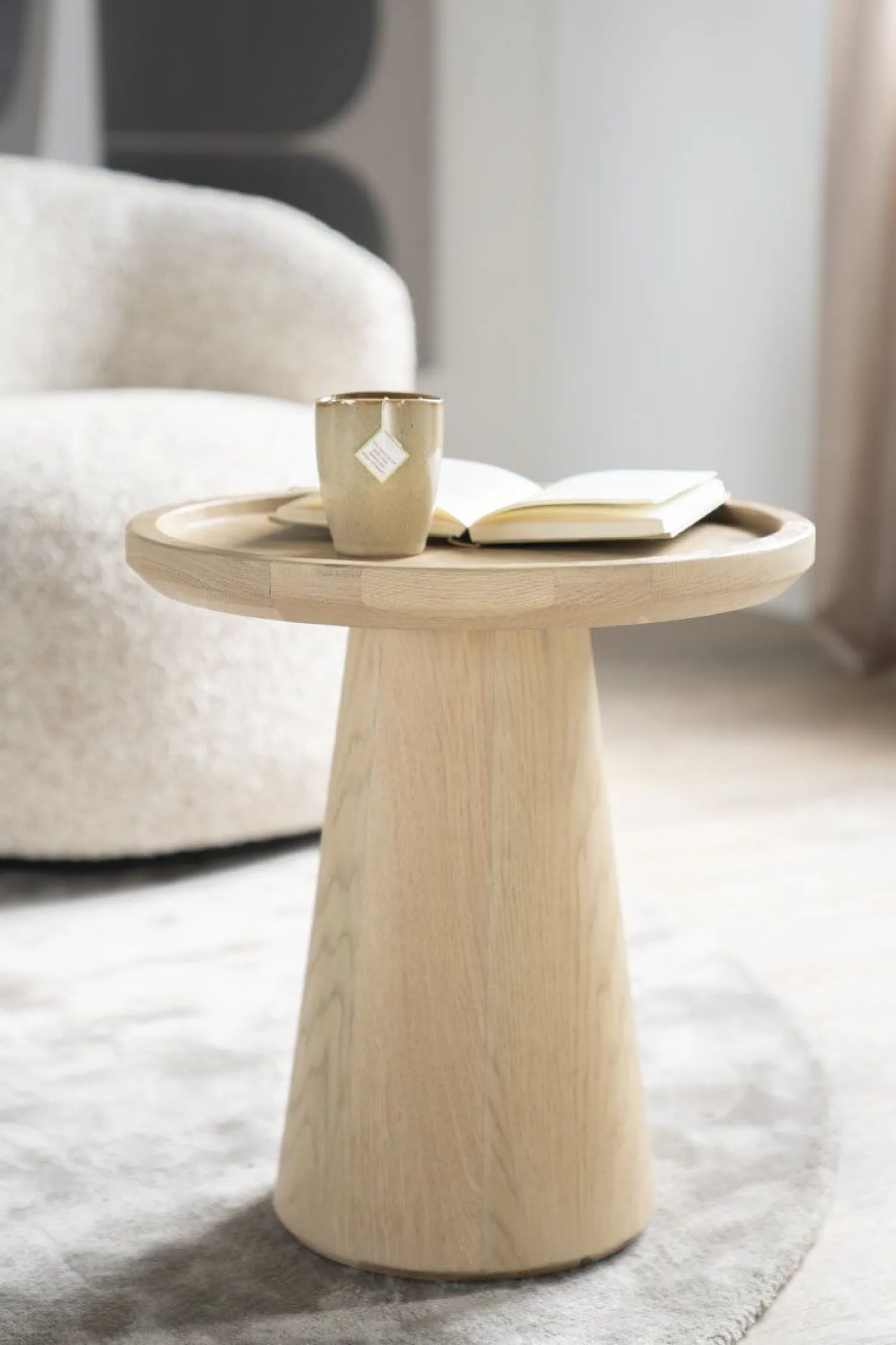 Ronde Bijzettafels-Eleonora Leia Bijzettafel Naturel