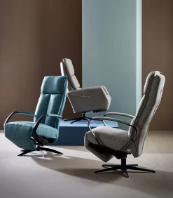 Draaifauteuils|Relaxfauteuils-Trendhopper Lerum Fauteuil Grey, Petrol