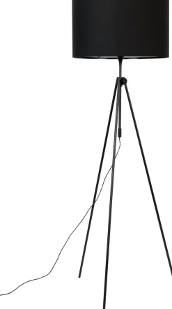 Industriële Vloerlampen|Vloerlampen-Zuiver Lesley Vloerlamp Black