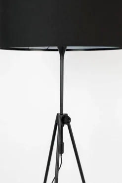Industriële Vloerlampen|Vloerlampen-Zuiver Lesley Vloerlamp Black