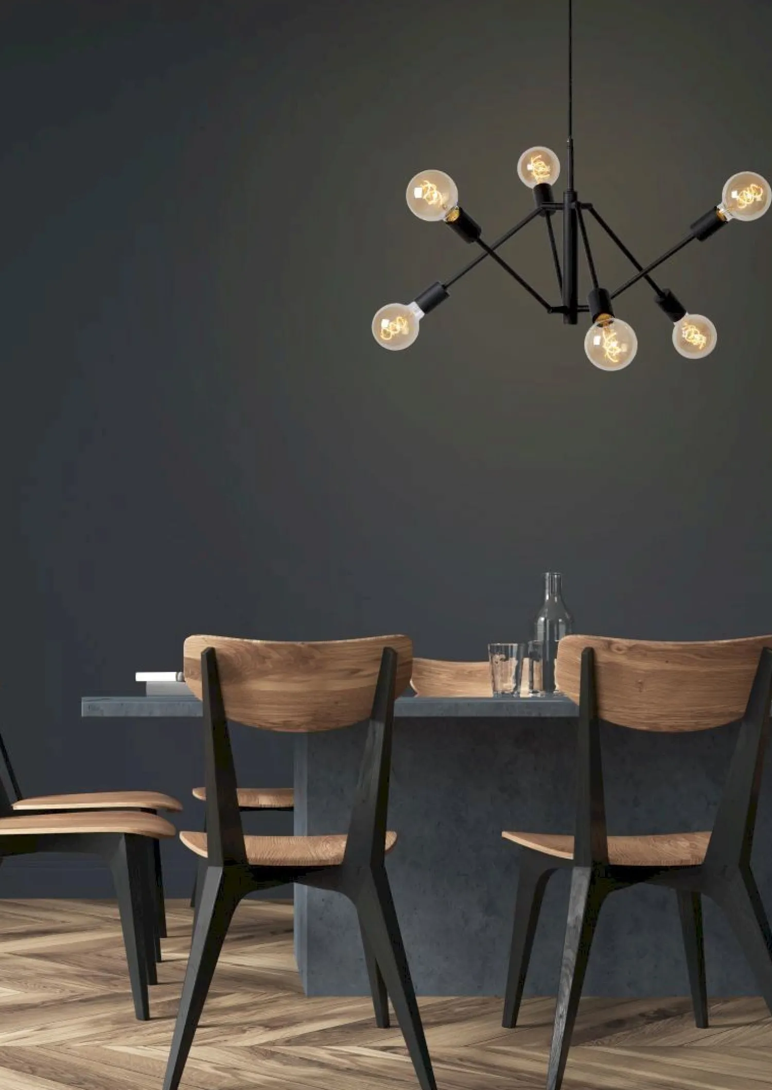 Industriële Hanglampen|Industriële Hanglampen-Lucide Lester Hanglamp Zwart