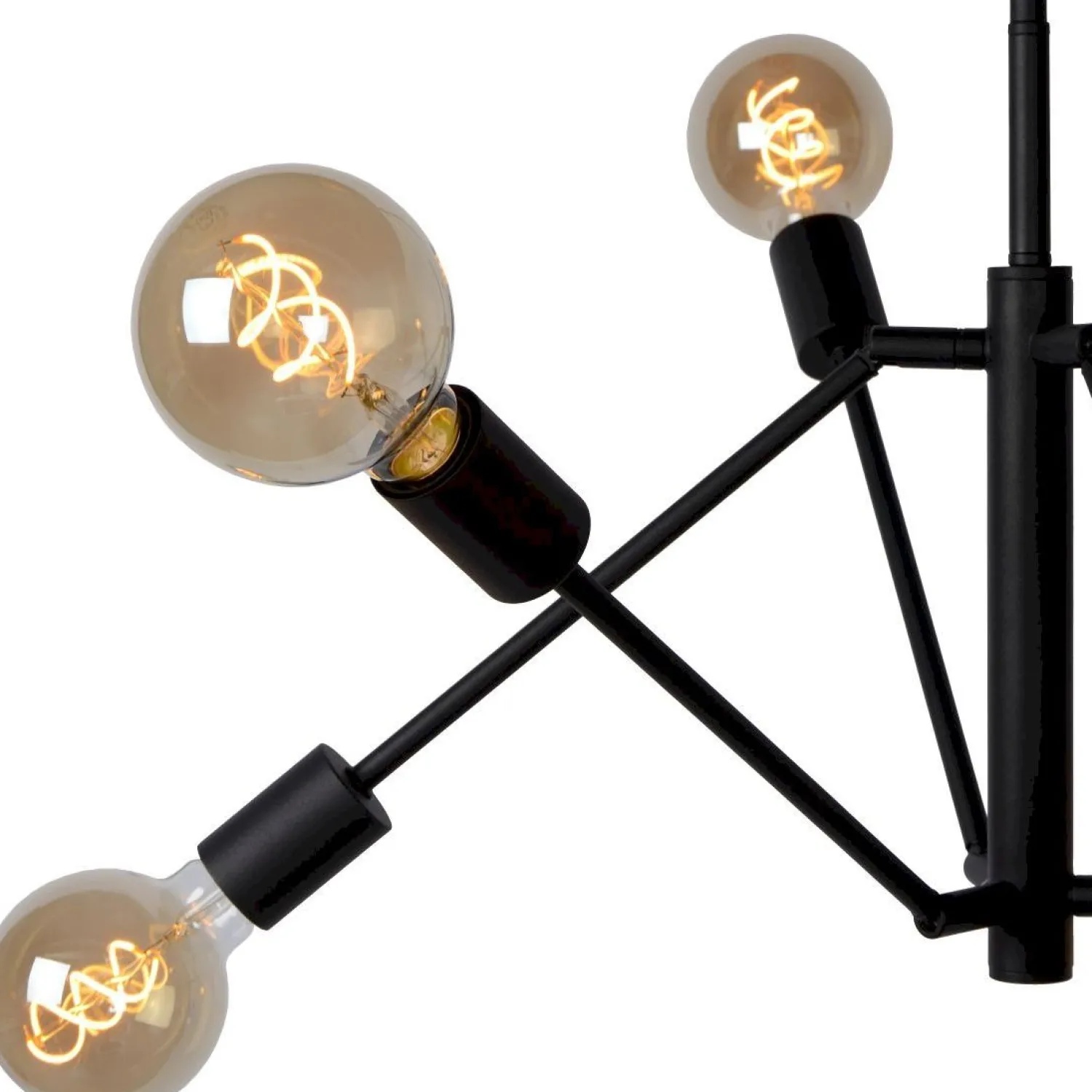 Industriële Hanglampen|Industriële Hanglampen-Lucide Lester Hanglamp Zwart