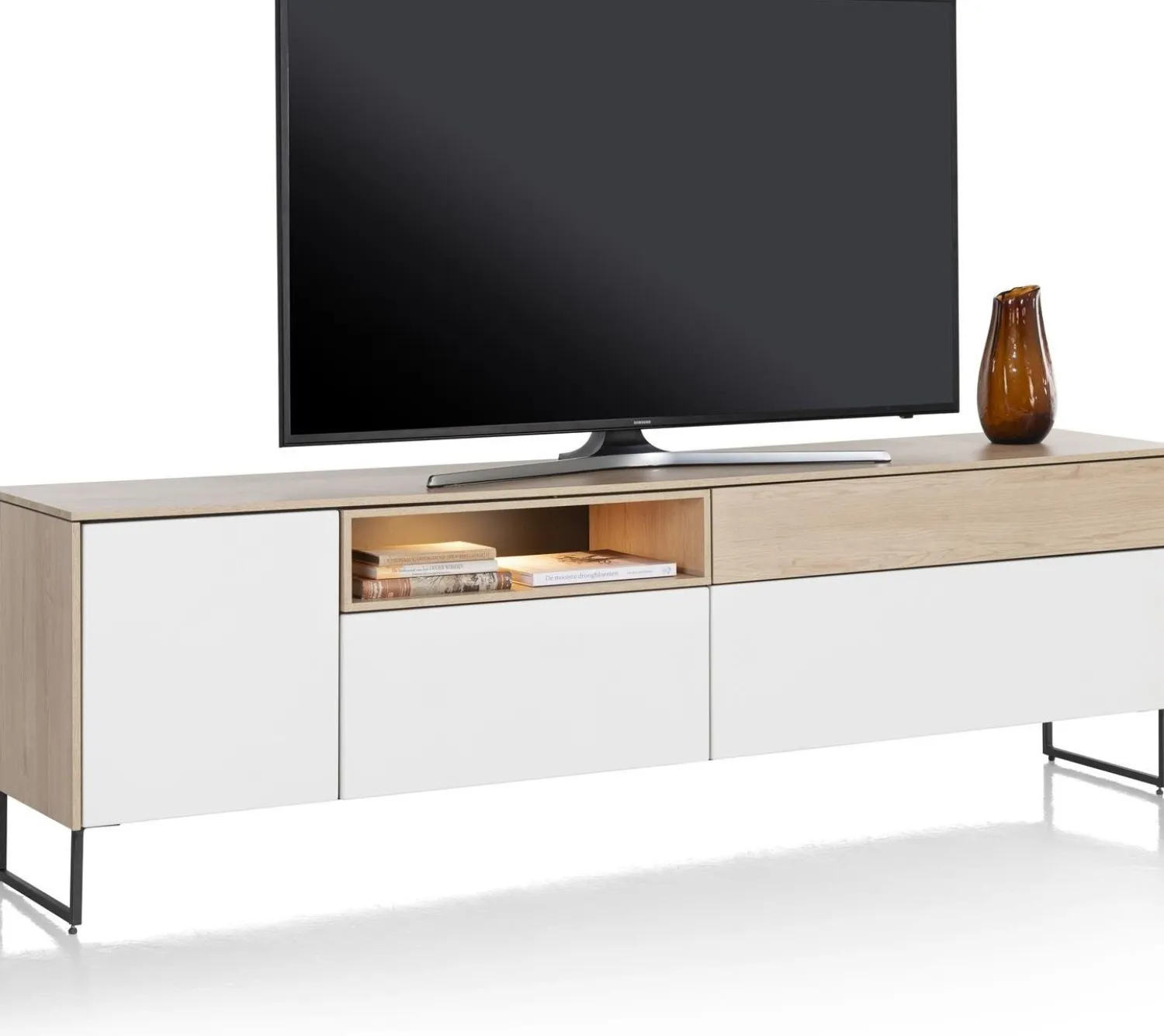 Tv-Meubels-XOOON Lindfield Lowboard Wit, Naturel
