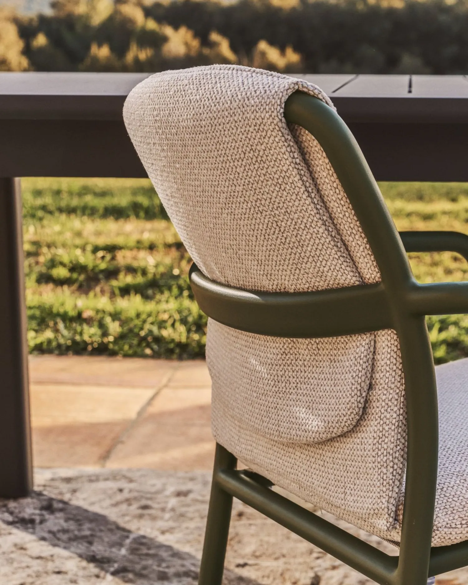 Tuinstoelen-Kave Home Linosa Tuinstoel Groen, Beige