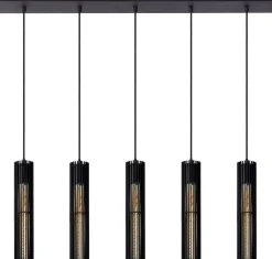 Industriële Hanglampen|Industriële Hanglampen-Lucide Lionel Hanglamp Zwart