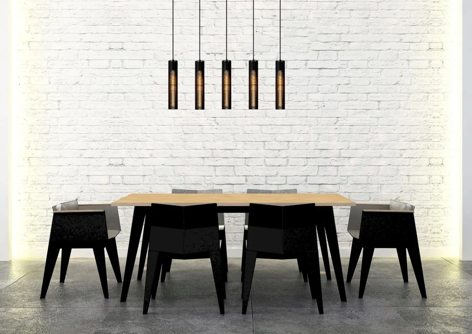 Industriële Hanglampen|Industriële Hanglampen-Lucide Lionel Hanglamp Zwart