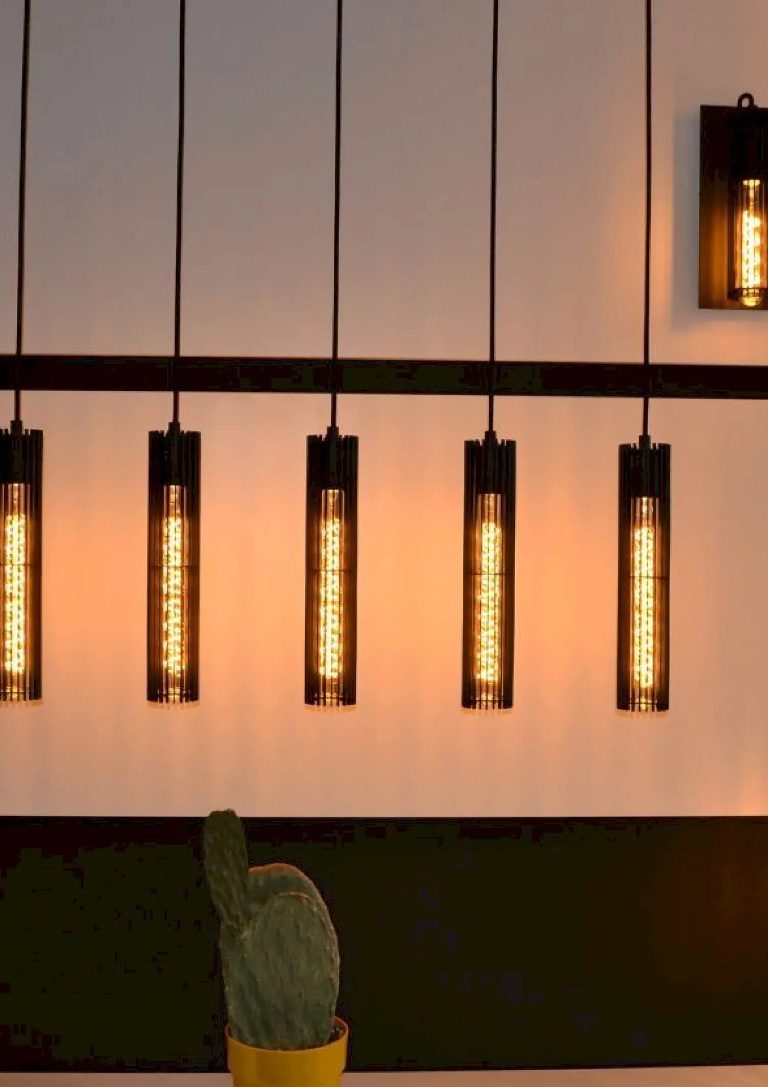 Industriële Hanglampen|Industriële Hanglampen-Lucide Lionel Hanglamp Zwart