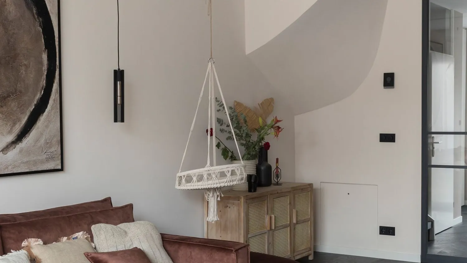 Moderne Hanglampen|Moderne Hanglampen-Lucide Lionel Hanglamp Zwart