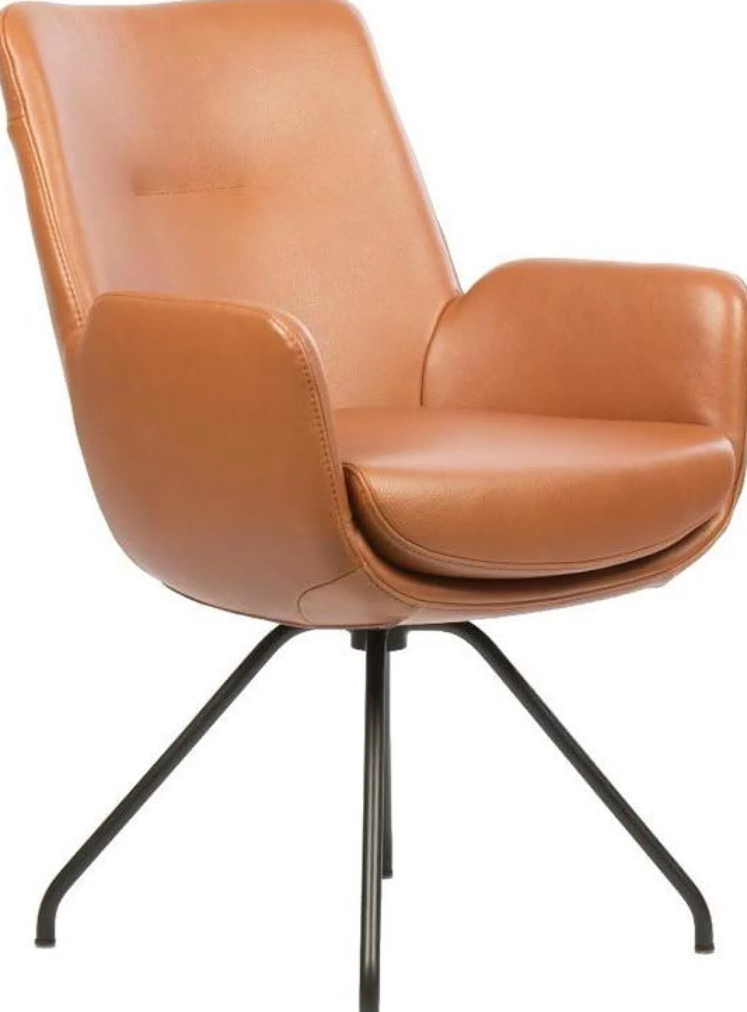 Eetkamerstoelen Met Armleuning-Movani Lisanne Eetkamerstoel Cognac, Lichtbruin