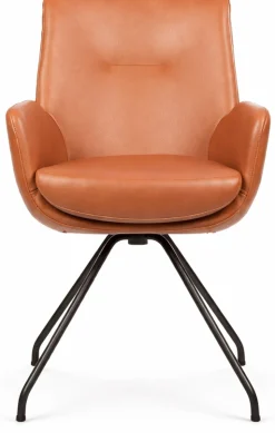 Eetkamerstoelen Met Armleuning-Movani Lisanne Eetkamerstoel Cognac, Lichtbruin