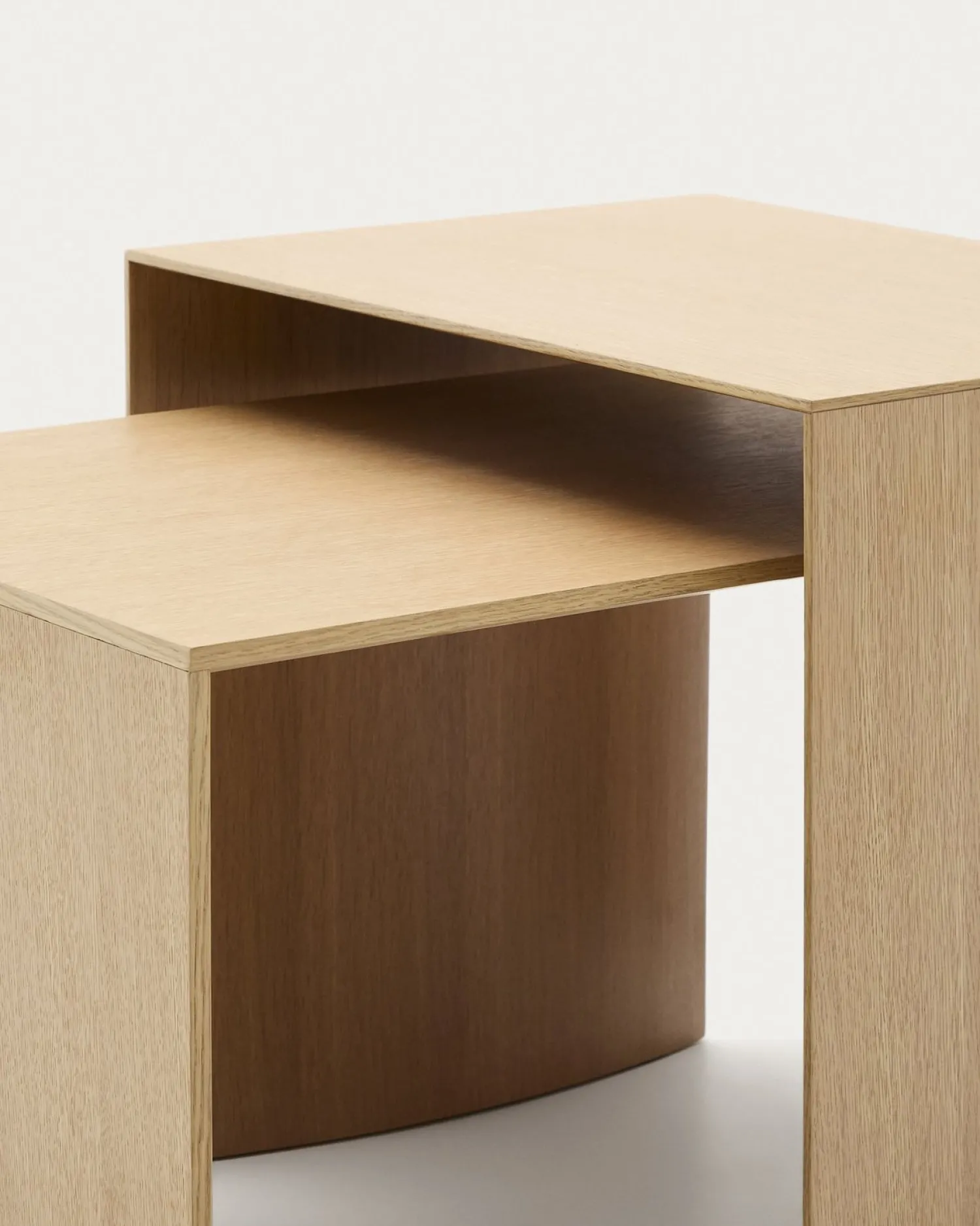 Houten Bijzettafels-Kave Home Litto Bijzettafel Lichtbruin