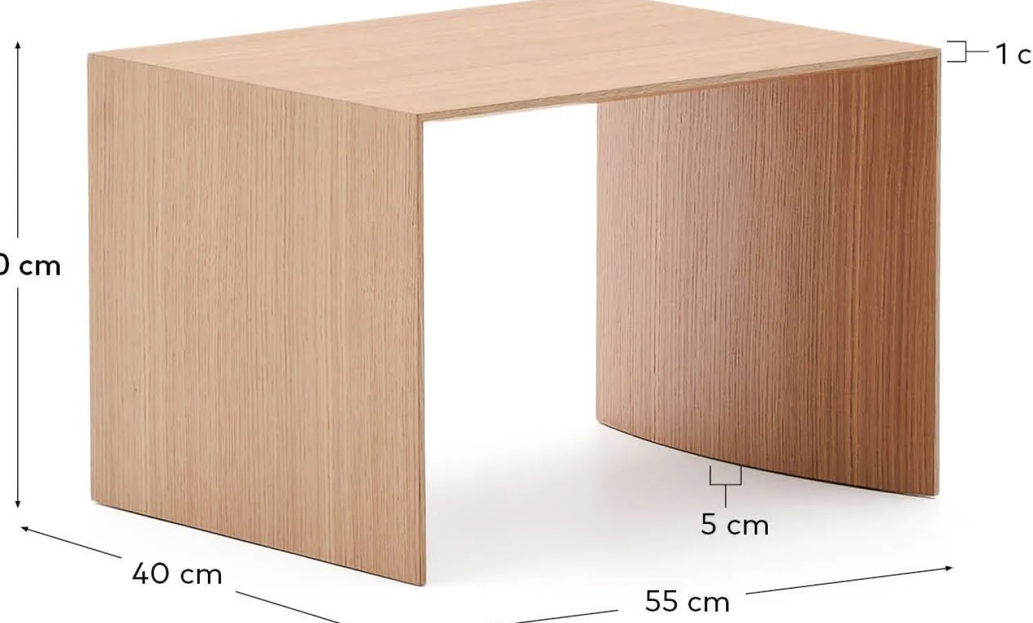 Houten Bijzettafels-Kave Home Litto Bijzettafel Lichtbruin