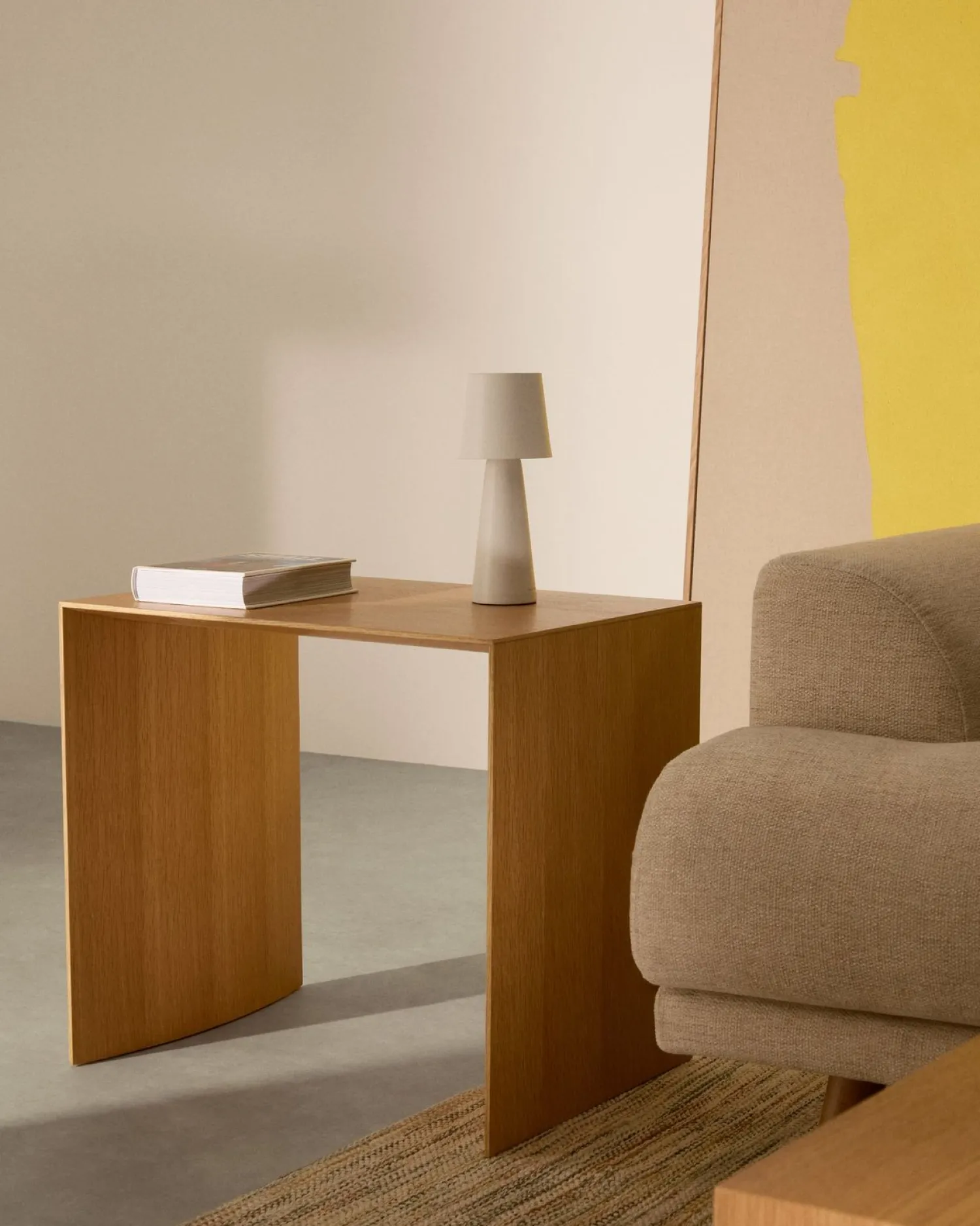 Houten Bijzettafels-Kave Home Litto Bijzettafel Lichtbruin
