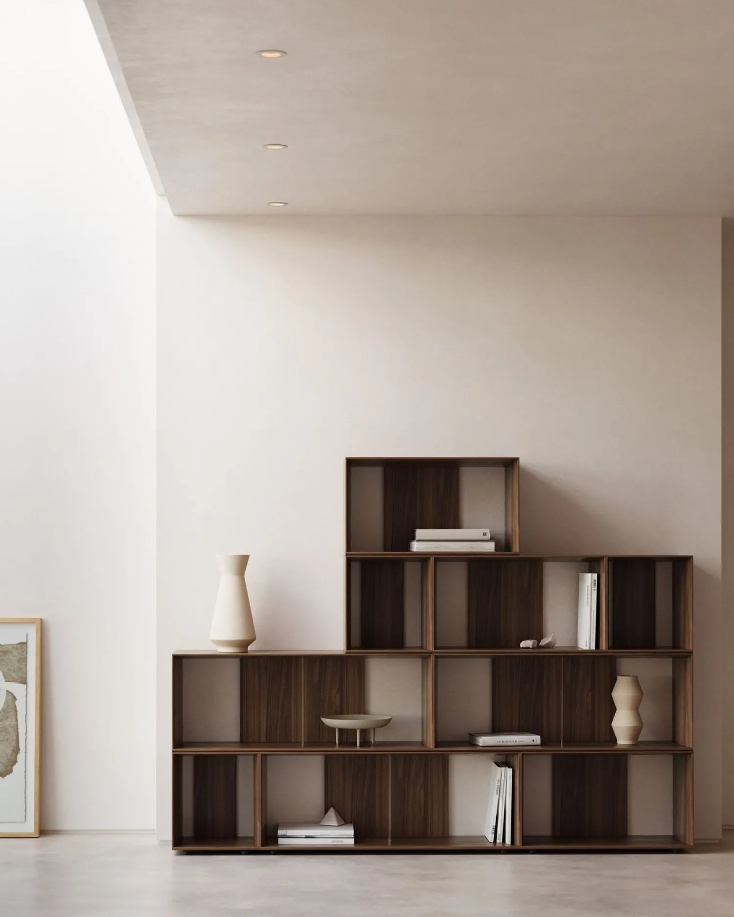 Vakkenkasten|Vakkenkasten-Kave Home Litto Modulaire kast Donkerbruin