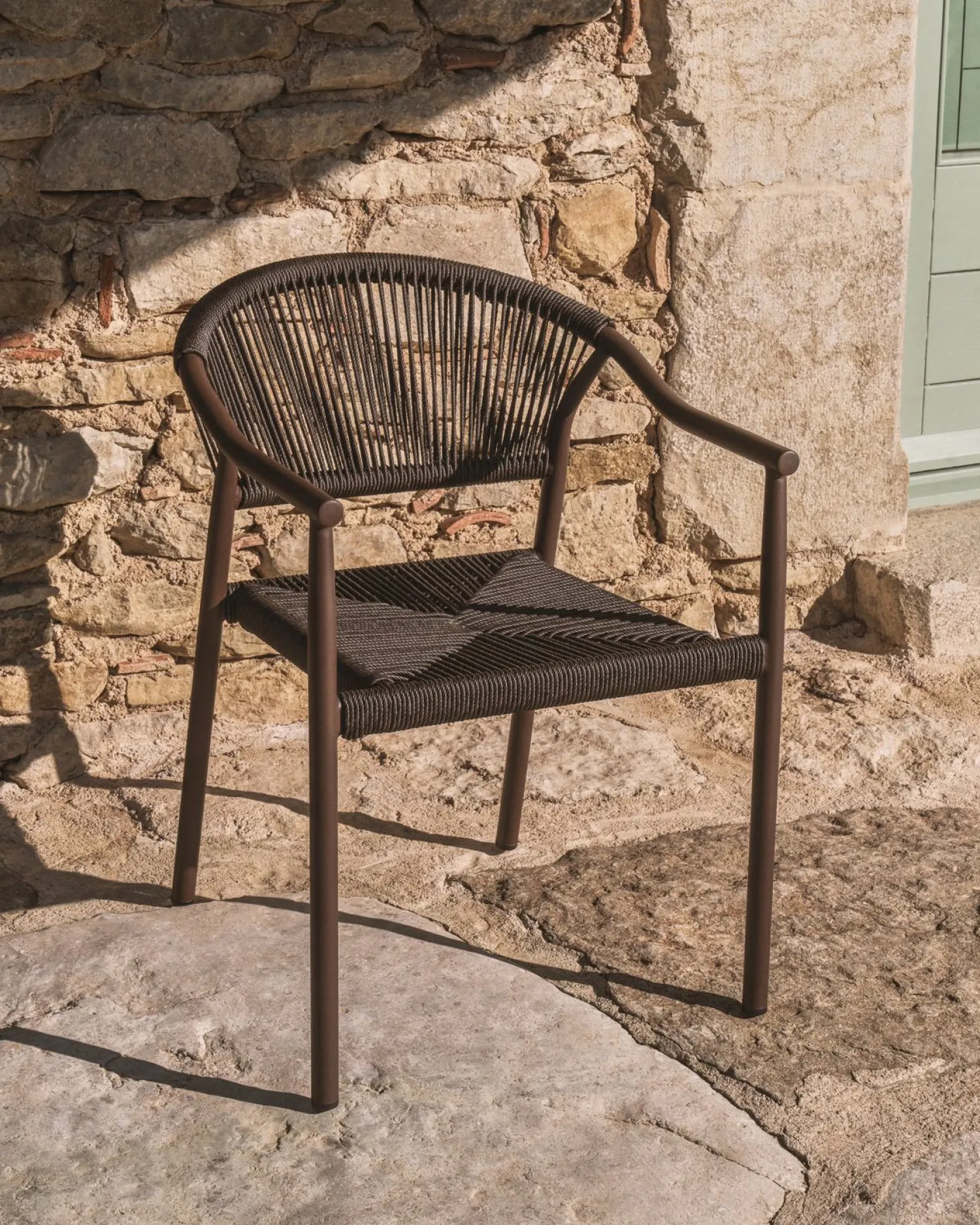 Tuinstoelen-Kave Home Livadia Tuinstoel Bruin