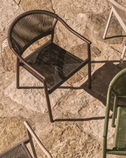 Tuinstoelen-Kave Home Livadia Tuinstoel Bruin