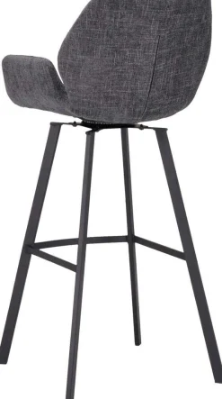 Stoffen Barkrukken|Barkrukken Met Armleuning-Trendhopper Lizz Hoog Barkruk Dark Grey