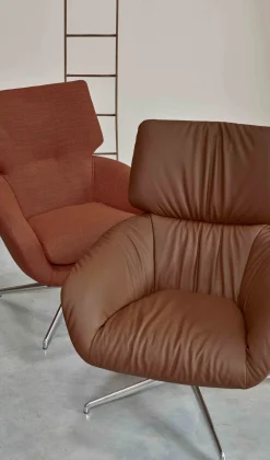 Design Fauteuils|Oorfauteuils-Leolux Lloyd Fauteuil grijs