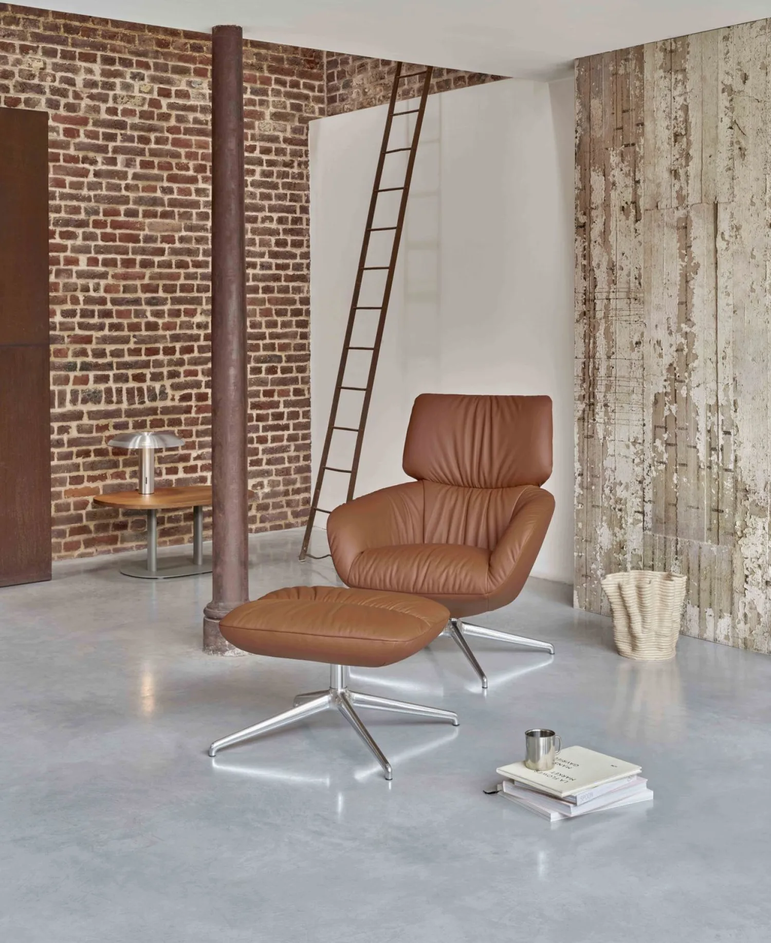 Leren Fauteuils|Relaxfauteuils-Leolux Lodey Plus Fauteuil Brown orange