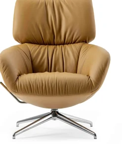 Leren Fauteuils|Relaxfauteuils-Leolux Lodey Plus Fauteuil Brown orange