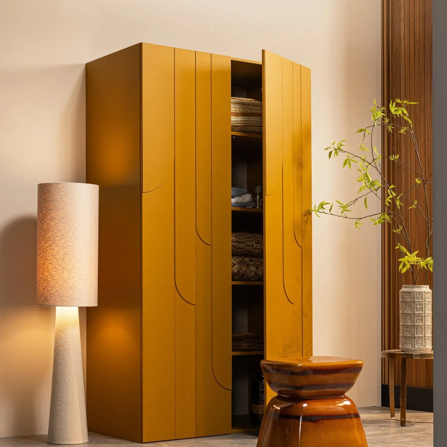 Vloerlampen|Vloerlampen-WOOOD Loft Vloerlamp Naturel
