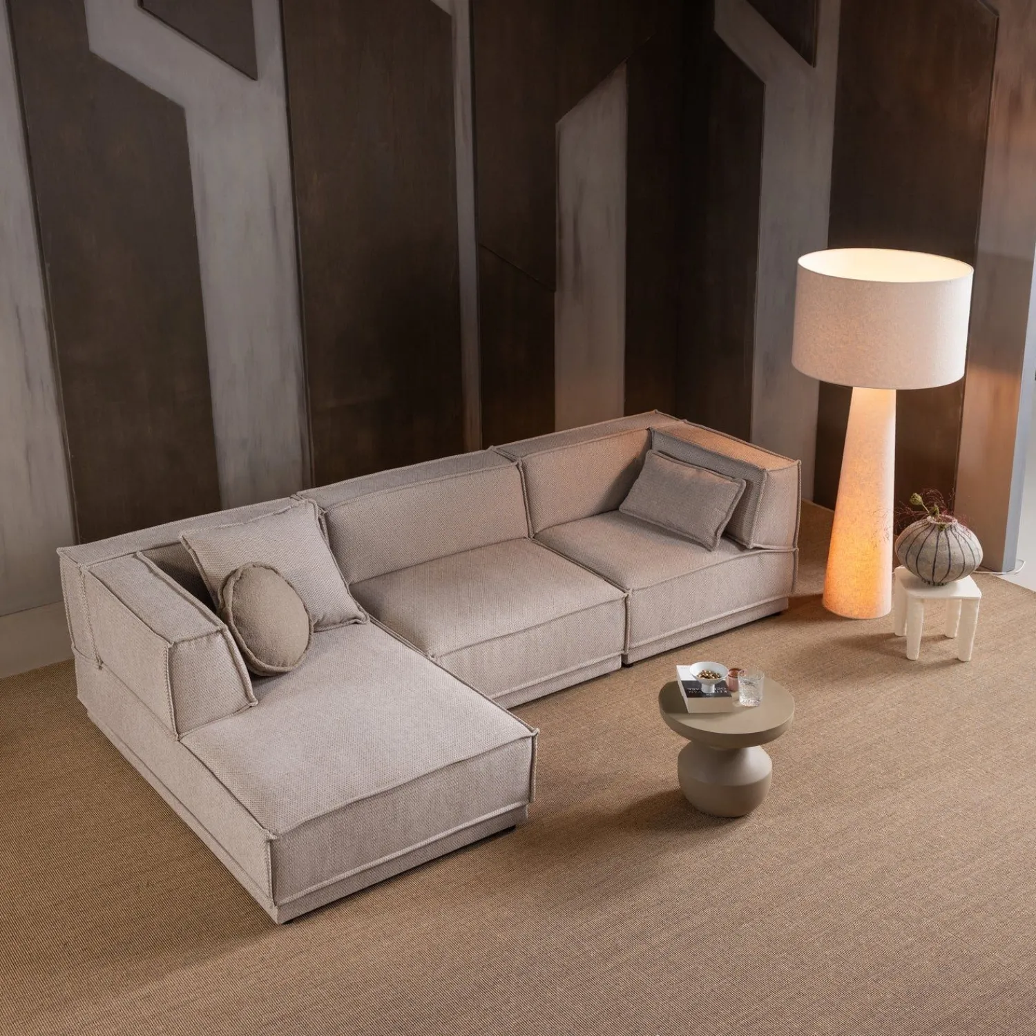 Moderne Vloerlampen|Vloerlampen-WOOOD Loft XXL Vloerlamp Naturel