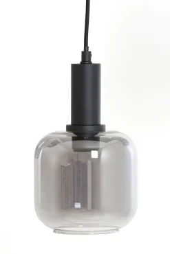 Glazen Hanglampen|Glazen Hanglampen-Trendhopper Loki 5-lichts Hanglamp Zwart, Smoke