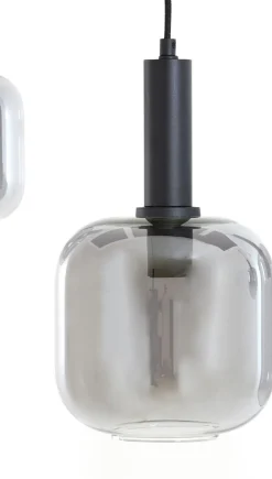 Glazen Hanglampen|Glazen Hanglampen-Trendhopper Loki 5-lichts Hanglamp Zwart, Smoke