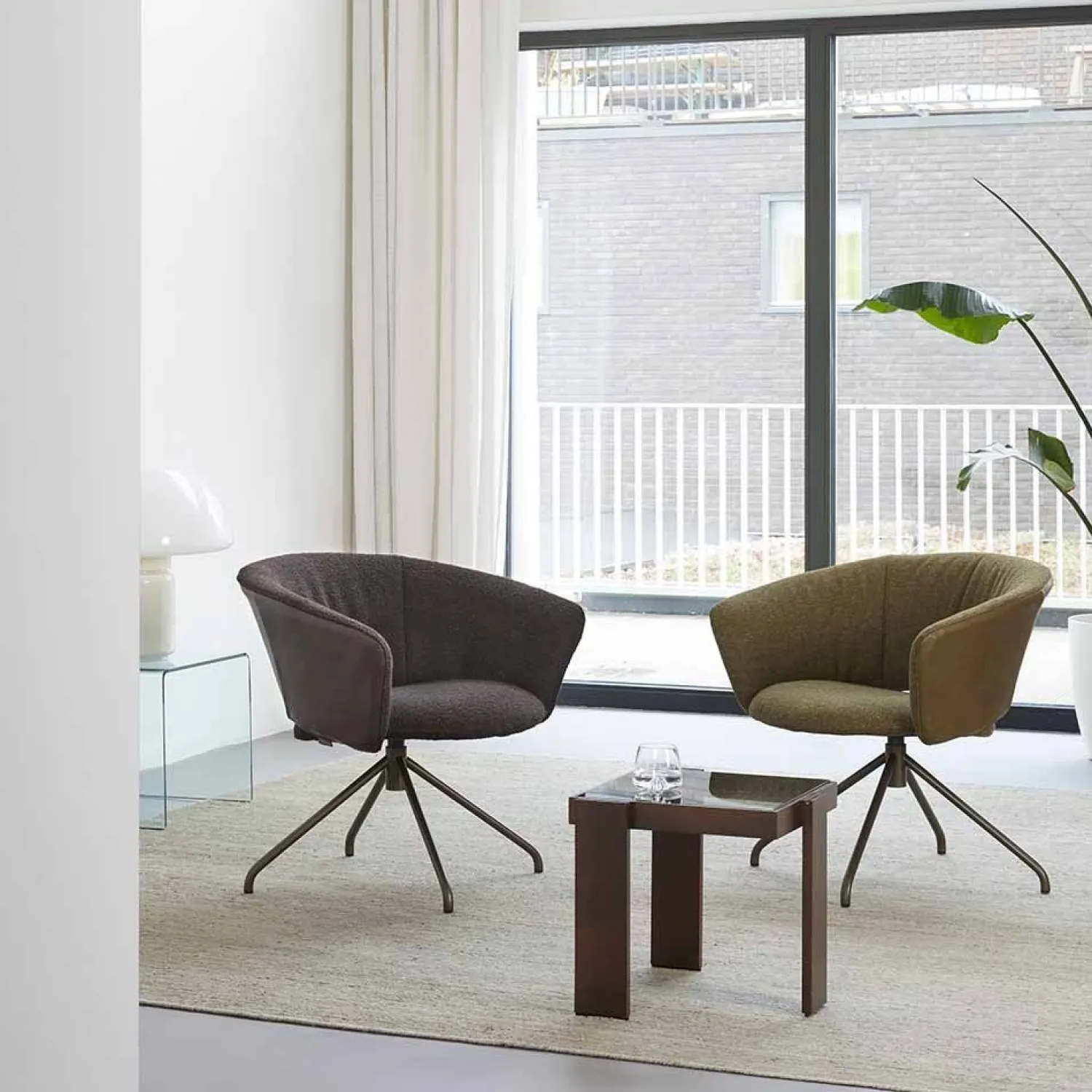 Ronde Fauteuils|Design Fauteuils-LABEL Vandenberg Lola Draaifauteuil Groen