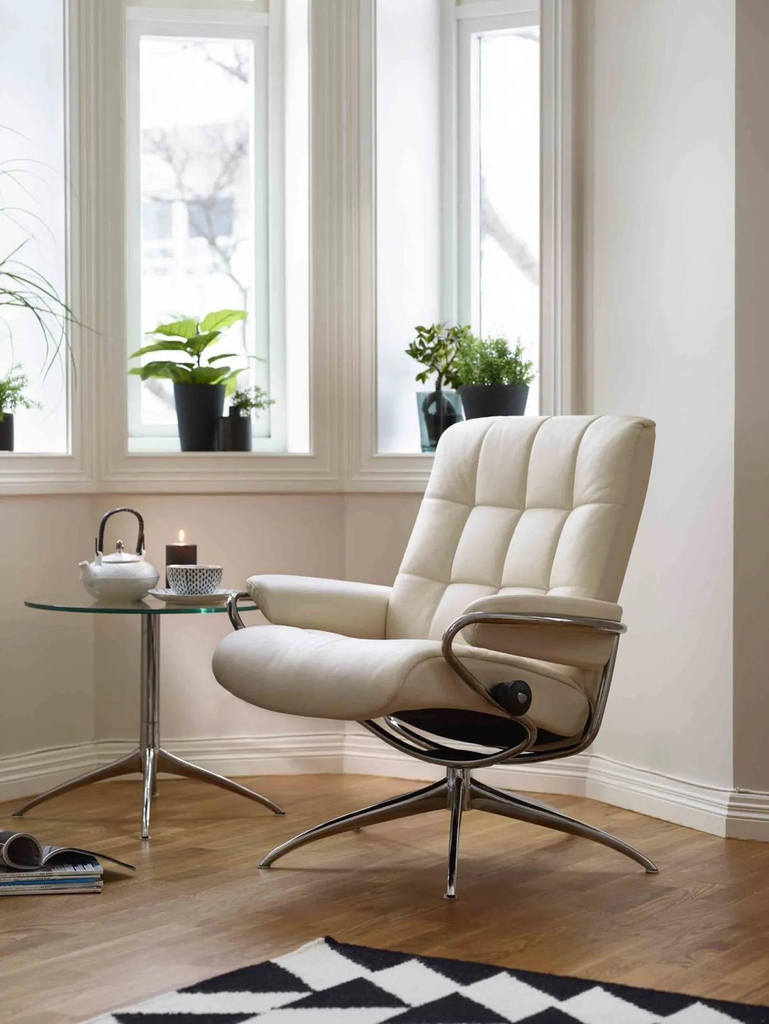 Leren Fauteuils|Relaxfauteuils-Stressless London Relaxfauteuil bruin
