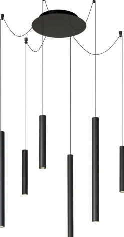 Moderne Hanglampen|Moderne Hanglampen-Lucide Lorenz Rond Hanglamp Zwart