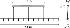 Design Hanglampen|Design Hanglampen-Flos Luce Orizzontale Hanglamp Aluminium