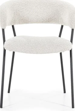 Eetkamerstoelen Met Armleuning-Eleonora Luka Eetkamerstoel Beige