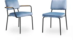 Eetkamerstoelen Zonder Armleuning-Eijerkamp Collectie Luke Eetkamerstoel Blauw