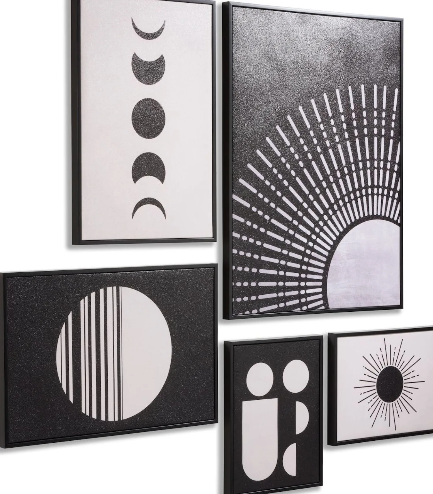 Wanddecoraties-COCO maison Lunatic Set 5 Wanddecoratie Wit, Zwart