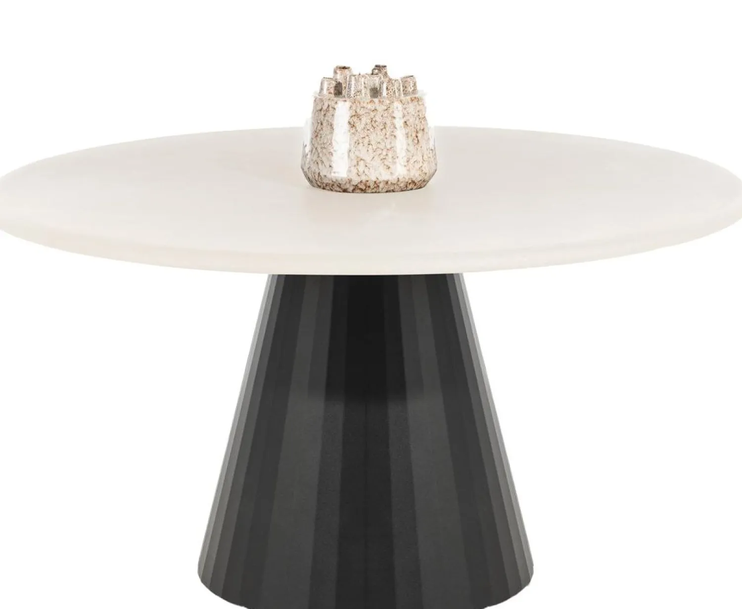 Houten Eettafels|Ronde Eettafels-XOOON Lund Cone Rond Eettafel Stone Skin