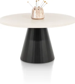 Houten Eettafels|Ronde Eettafels-XOOON Lund Cone Rond Eettafel Stone Skin