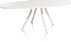 Houten Eettafels|Ovale Eettafels-XOOON Lund 4-poot Nebbia Eettafel Stone Skin