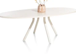 Houten Eettafels|Ovale Eettafels-XOOON Lund 4-poot Nebbia Eettafel Stone Skin