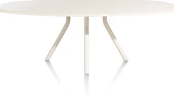 Houten Eettafels|Ovale Eettafels-XOOON Lund 4-poot Nebbia Eettafel Stone Skin