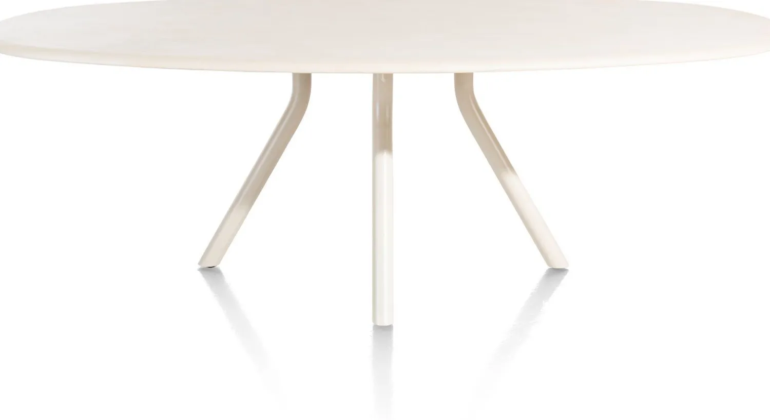 Houten Eettafels|Ovale Eettafels-XOOON Lund 4-poot Nebbia Eettafel Stone Skin