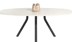 Houten Eettafels|Ovale Eettafels-XOOON Lund 4-poot Off Black Eettafel Stone Skin
