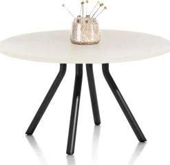 Houten Eettafels|Ronde Eettafels-XOOON Lund 4-poot Rond Eettafel Stone Skin