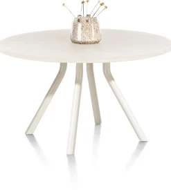 Houten Eettafels|Ronde Eettafels-XOOON Lund 4-poot Rond Eettafel Stone Skin