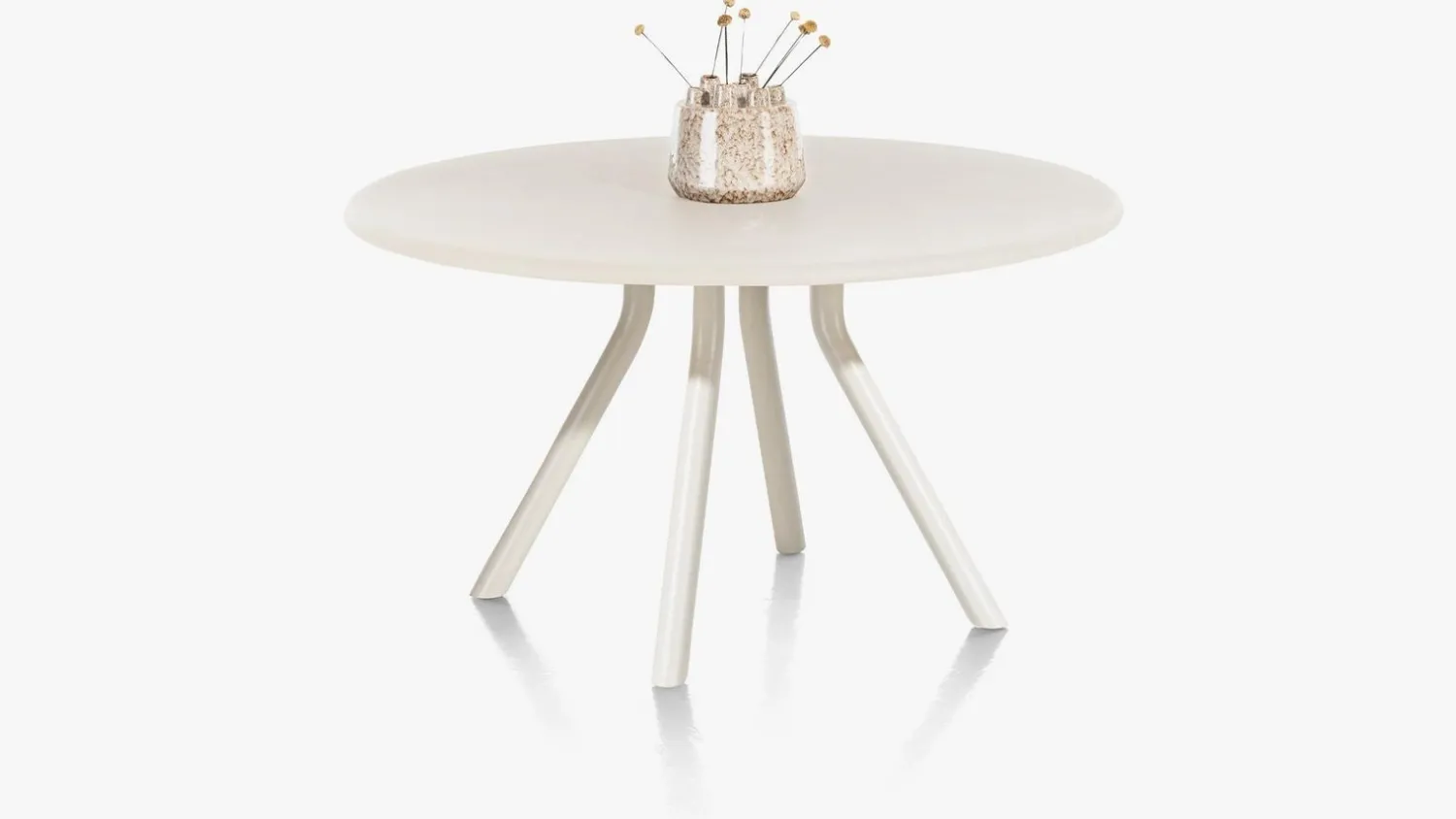 Houten Eettafels|Ronde Eettafels-XOOON Lund 4-poot Rond Eettafel Stone Skin