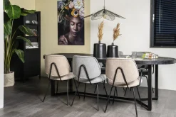 Eetkamerstoelen Zonder Armleuning-Eleonora Lynn Eetkamerstoel Beige