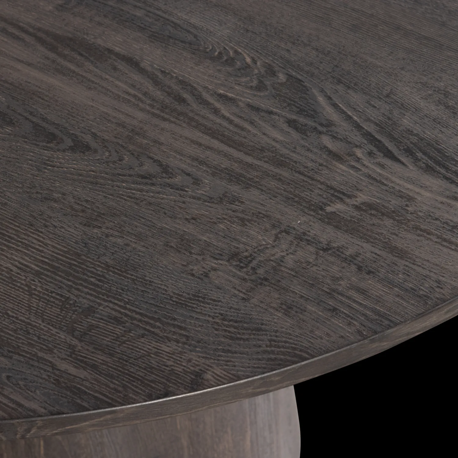 Ronde Eettafels-WOOOD Maan Eettafel Dark Brown